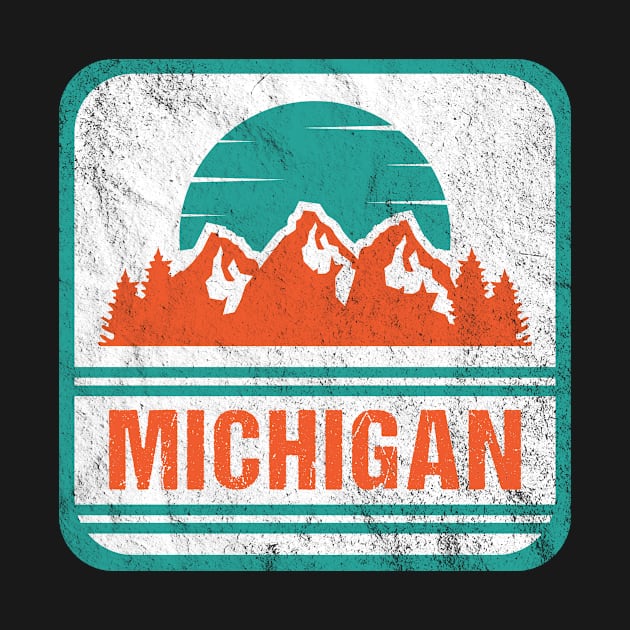 Retro Vintage Michigan USA Mountain Gift for Men by JKFDesigns