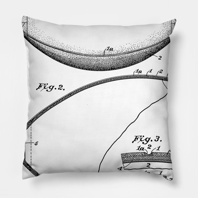 Play and Game Ball Vintage Patent Hand Drawing Pillow by TheYoungDesigns