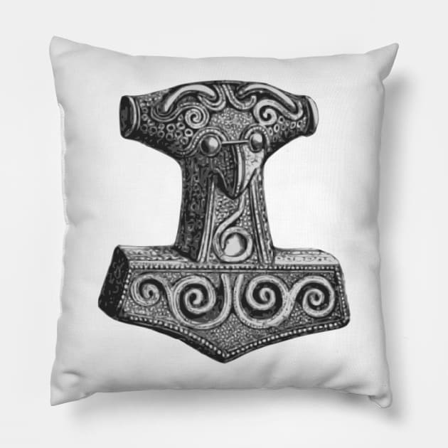 Mjonir (small hammer) Pillow by Vikingnerds