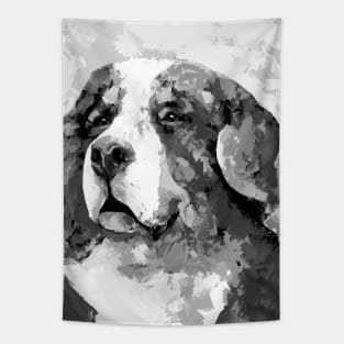 Black and White bernese mountain dog Tapestry