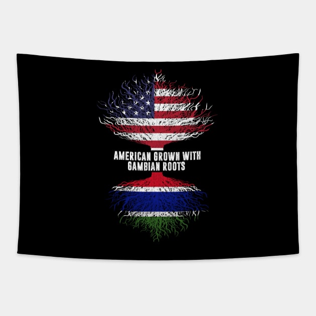 American Grown with Gambian Roots USA Flag Tapestry by silvercoin