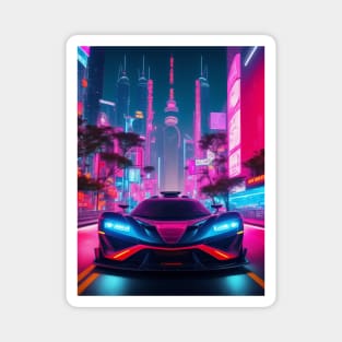 Asian Neon Velocity: Futuristic Thrill Ride Magnet