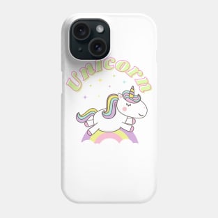 Cute Unicorn With Stars and Rainbow Phone Case