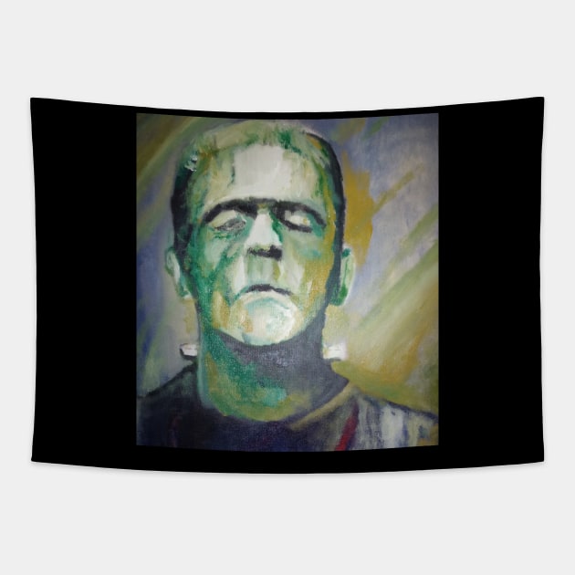 Frankenstein Tapestry by Mike Nesloney Art