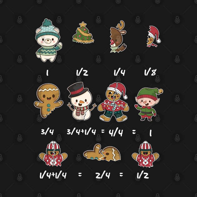 Christmas Math Teacher Equation Gingerbread With Santa Hat by dounjdesigner