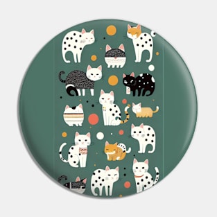 Dot-Delight: Cheerful Cat Design Pin