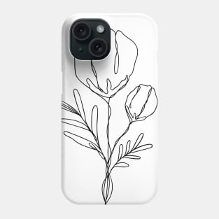 Wildflower Line Art | Floral Botanical Minimalist Lineart Phone Case