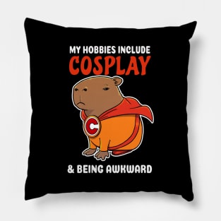 My hobbies include Cosplay and being awkward cartoon Capybara Superhero Pillow