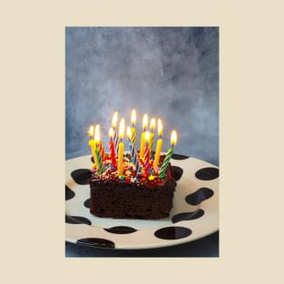 Chocolate Fudge Cake With Candles T-Shirt