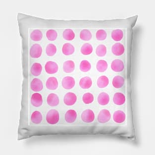 Pink Watercolor Polkadot Circle Pattern Pillow