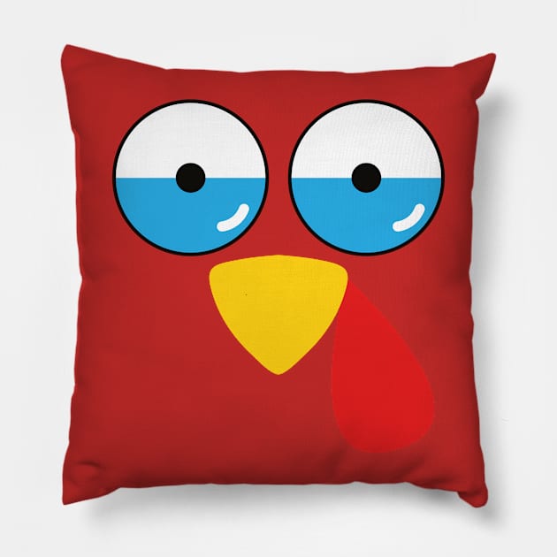 Turkey Face Costume T-Shirt Pillow by SusurrationStudio