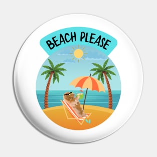 BEACH PLEASE - Dachshund Pin