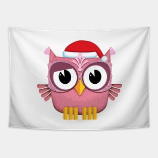 Owl Santa Claus pink Tapestry