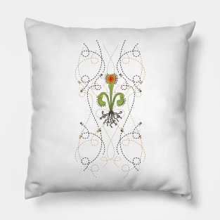 art nouveau venus fly trap fleur de lis Pillow