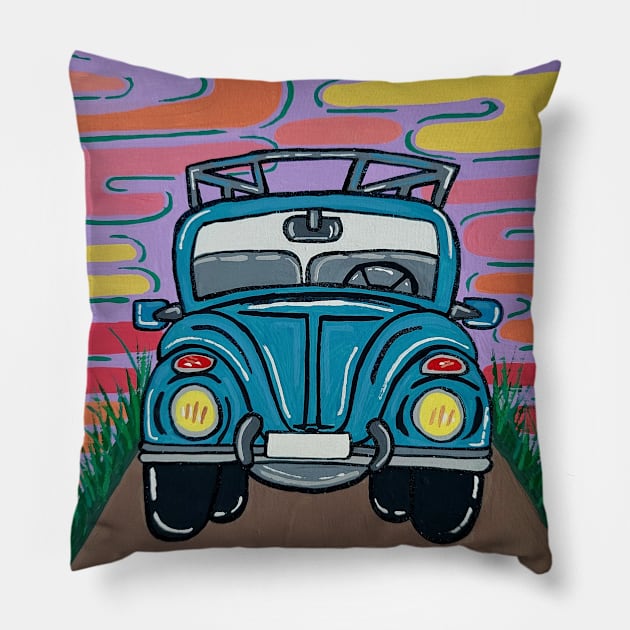 Road Trip Pillow by Art by Rory 