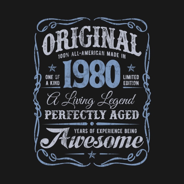 Vintage Born In 1980 by Irregulariteez