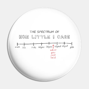 The Spectrum of How Little I Care Pin