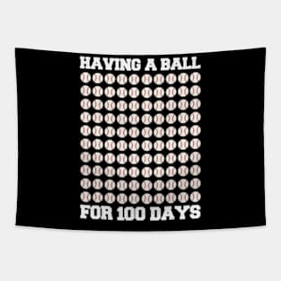 Having a ball for 00 Days Of School Baseball Lover Tapestry