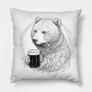 Bear and beer Pillow