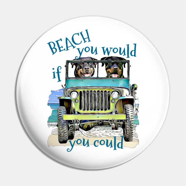 BEACH you would Rottweilers Pin by Witty Things Designs