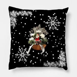 Santa Flower Arrangement Pillow