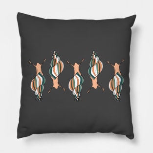 Banded snails - peach fuzz Pillow