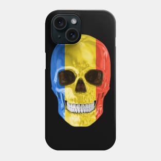 Romania Flag Skull - Gift for Romanian With Roots From Romania Phone Case