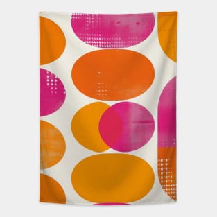 Retro 70s Orange Pink Abstract Tapestry