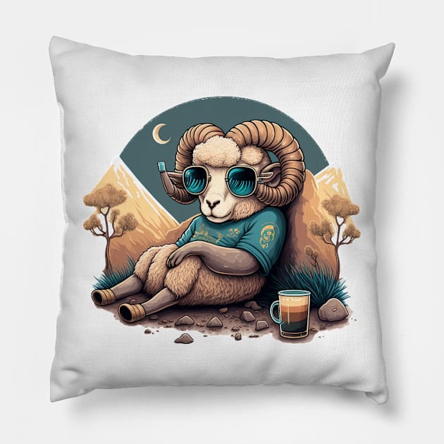 Chilling Aries Pillow by Sideray