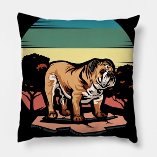 Bulldogs | Retro design for Dog Lovers Pillow