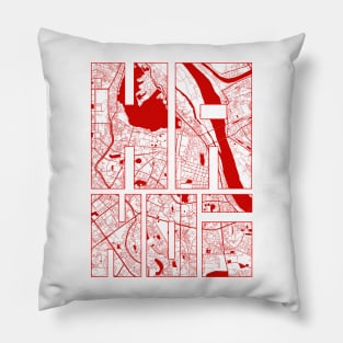 Hanoi, Vietnam City Map Typography - Oriental Pillow