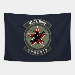 MI-24 Hind Helicopter Gunship Tapestry