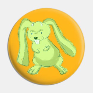 Green evil cute rabbit Pin