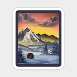 Warm Winter Mountain Magnet