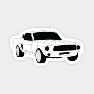 FF Ford Mustang Black Outline Magnet