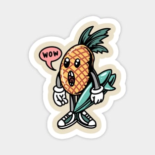 surfing pineapple cartoon Magnet