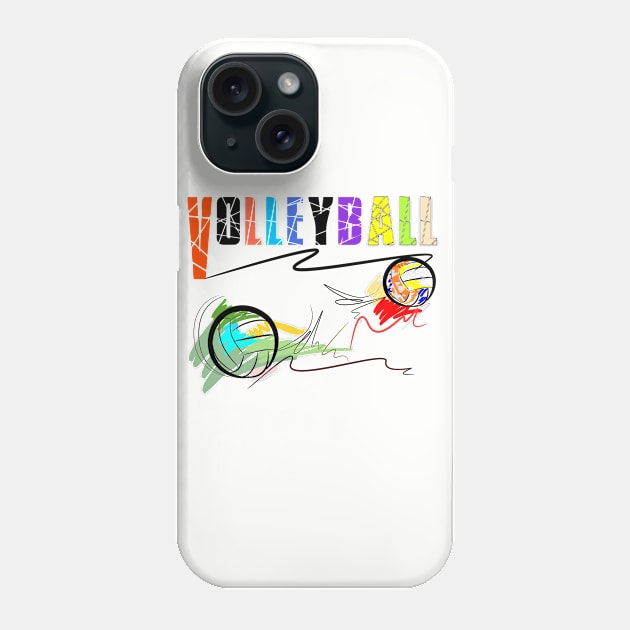 hit volleyball and text design and brush strokes style Phone Case by pichart99thai