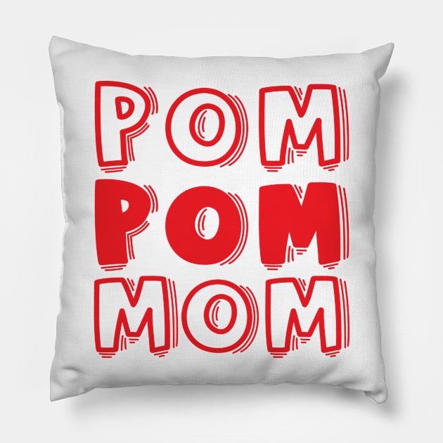 Pom Pom Mom Cheerleader Cheer Mom Cute Funny Pillow by GlimmerDesigns