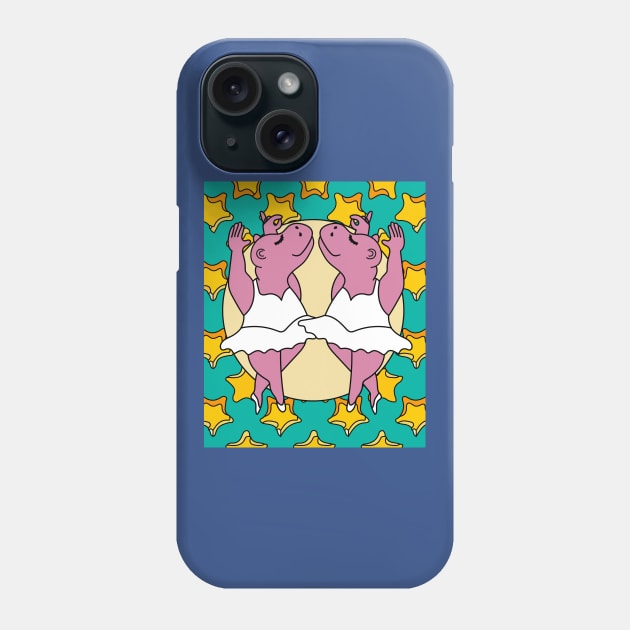 Dancing Ballerina Ballet Hippopotamus Phone Case by flofin