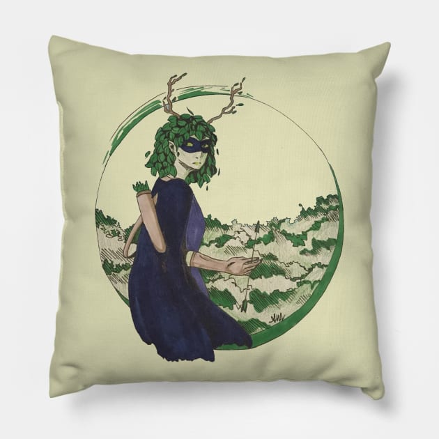 Huntress Wizard Pillow by Abigail Mister