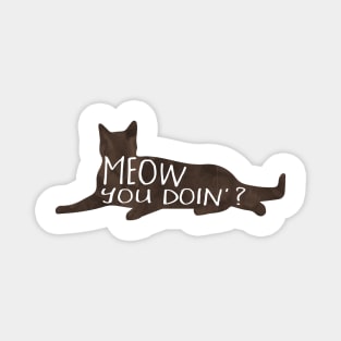 MEOW you doin? Funny cat pun Magnet