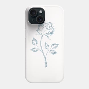Flower Rose Silhouette Shape Text Word Cloud Phone Case
