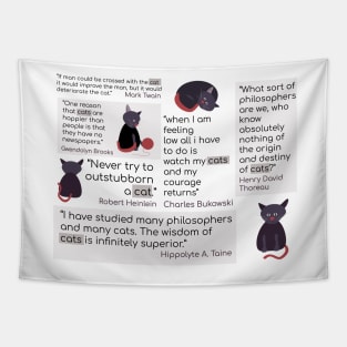 Cat Quote Collage Tapestry