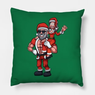 Strong Santa Claus Lifting Mrs Claus Pillow