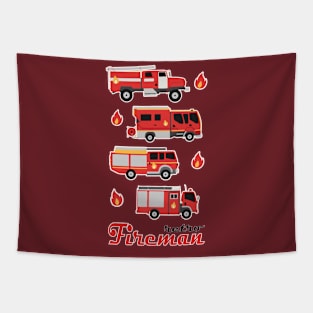 Fireman Retro Tapestry