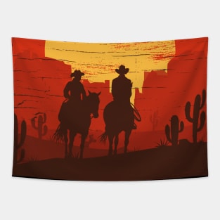 Cowboys of the Wild West - Rectangle Tapestry