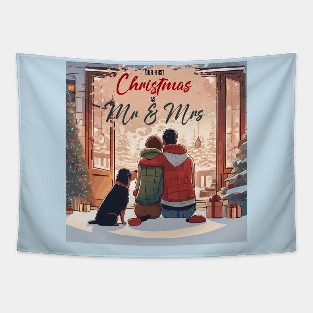 Our First Christmas as Mr and Mrs Tapestry by Cheeky BB