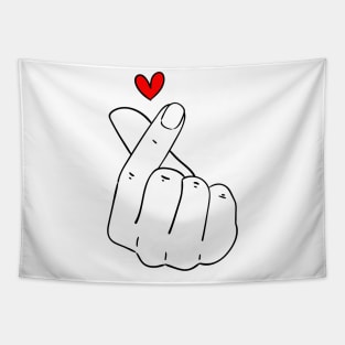 K-Pop Finger Heart Tapestry