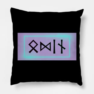 God spelled with Runes Pillow
