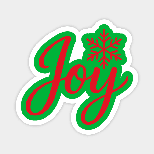 Christmas Joy Script with Snowflake Magnet by DonWillisJrArt